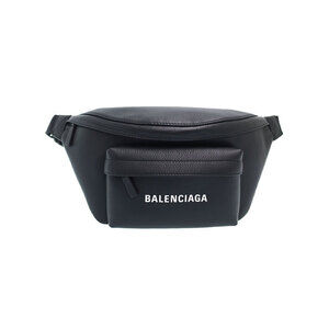 BALENCIAGA Logo Belt Crossbody Bum Bag Black